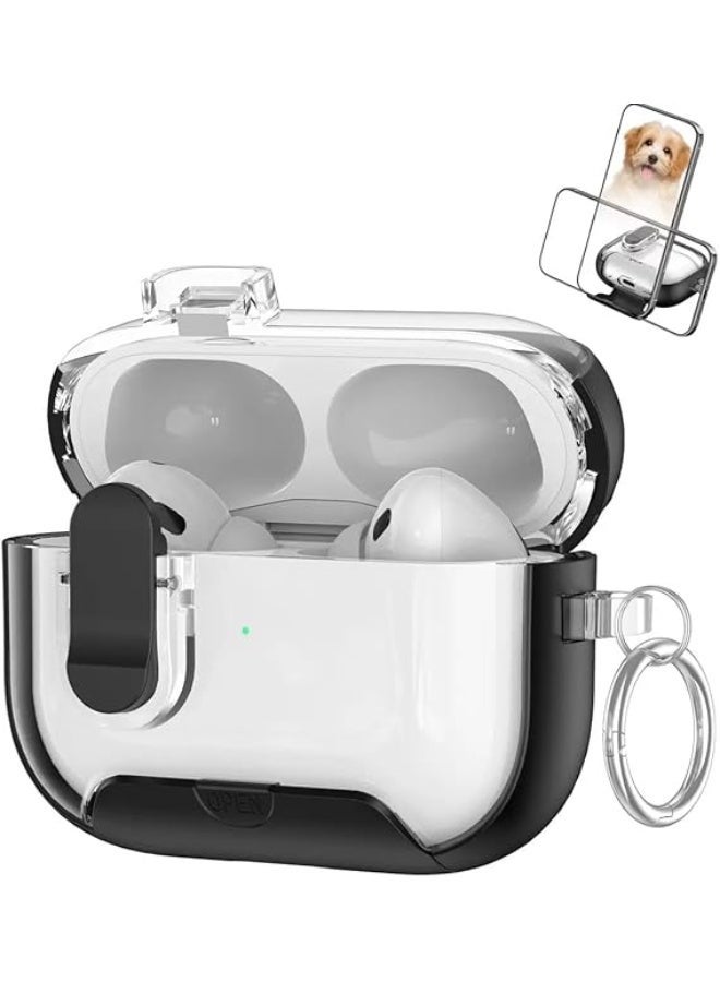فكرة Fekra لحافظة Airpods Pro 3، حافظات بأقفال أمان لـ Apple Airpod Pro 3 (2025) مع حامل هاتف وحماية من السقوط غطاء حافظة Air pods Pro3 للرجال والنساء مع سلسلة مفاتيح - Image 3