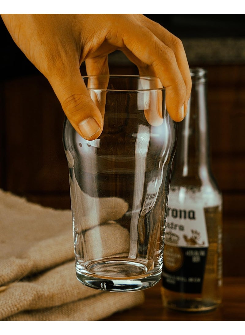 Set of 4 Premium 20oz British Classic Craft Beer Glasses, Unique Stackable Design for IPA & Pilsner, Heavy Duty Pub Grade Drinking Cups for Cold Beverages, Dishwasher Safe, Ideal Beer Gift for Men, Home Bar & Parties - Image 3