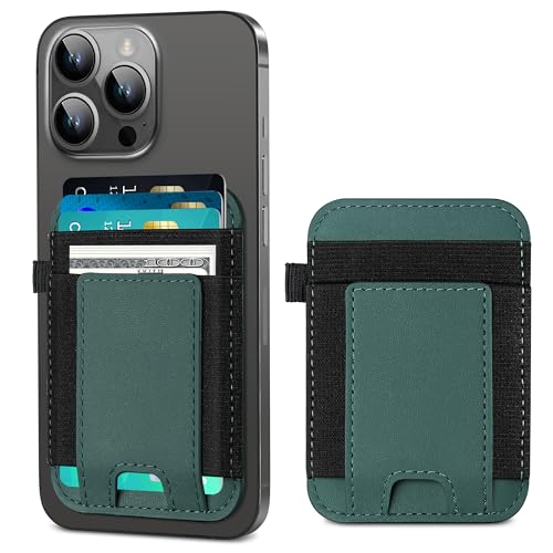 ExtreLife For Magsafe Wallet, Strongest Magnetic Wallet for iPhone 17/16/15/14/13/12 Series, for Magsafe Card Holder with 2 Card Slots, Magnetic Card Holder, RFID Blocking, Vegan Leather, Hold 7 Cards, Green - Image 1