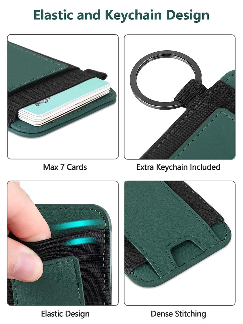 ExtreLife For Magsafe Wallet, Strongest Magnetic Wallet for iPhone 17/16/15/14/13/12 Series, for Magsafe Card Holder with 2 Card Slots, Magnetic Card Holder, RFID Blocking, Vegan Leather, Hold 7 Cards, Green - Image 3