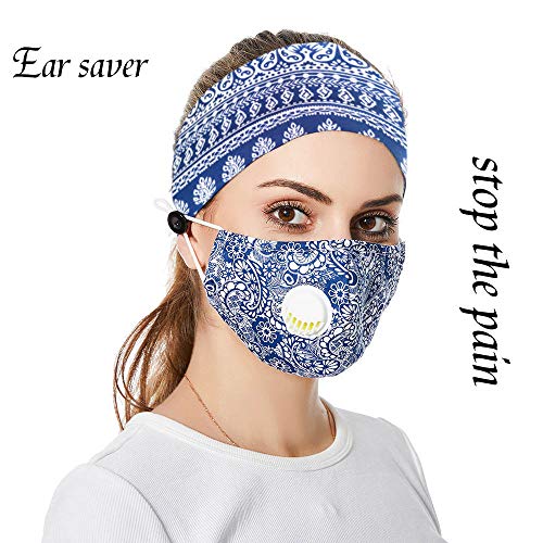 Bohend Boho Button Headband Wide Stretchy Daily Use Knotted Headwear Sport Athletic Yoga Gym Hair Accessories for Women and Girls(3pcs) (D) - Image 3