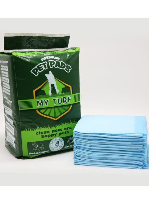 MY TURF Puppy Ultra Absorbent Training Pads For Dogs 60CM X 90CM Large Size (30 Pads) With 6 Layer Safety, Dog Training Pads, Dog Pee Pads, Large Puppy Pads, Puppy Toilet Training, , White…