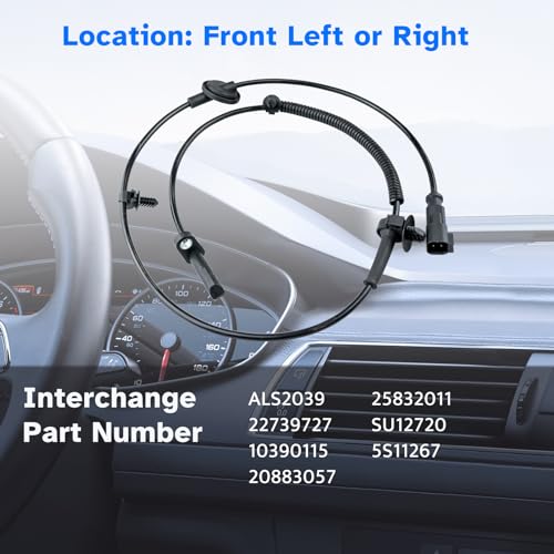 Ruizure Front Wheel Speed ABS Sensor Left or Right fit for 09-17 Chevy Traverse, Buick Enclave, GMC Acadia, 2007 2008 2009 2010 2011 2012 2013 2014 2015 2016 2017, Driver or Passenger Side, ALS2039 - Image 3
