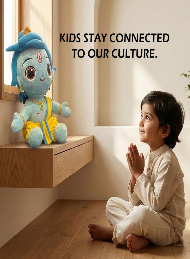 VEDA Bal Krishna Plush Stuffed Toy, Soft Indian God Character, 30 cm, Multicolor, Ultra-Premium Fabric, Gift for Kids - Image 3
