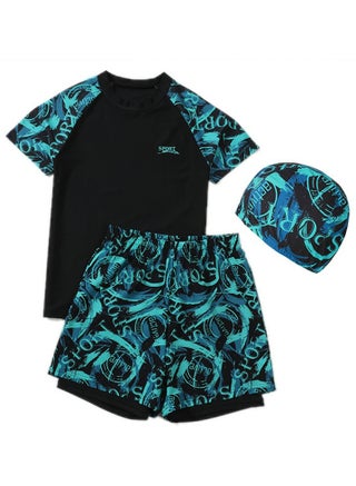 Peacock Green Print (with swim cap)