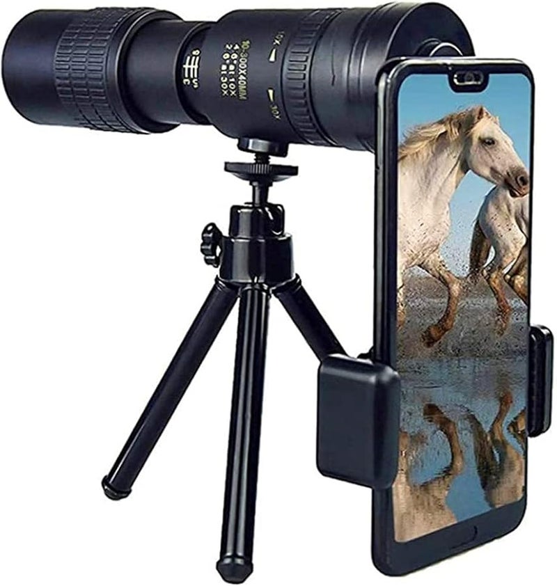 High Power 300x40 Monocular Telescope 4K Zoom for Birdwatching Waterproof with Tripod Clip - Image 1