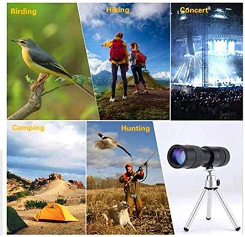 High Power 300x40 Monocular Telescope 4K Zoom for Birdwatching Waterproof with Tripod Clip - Image 3