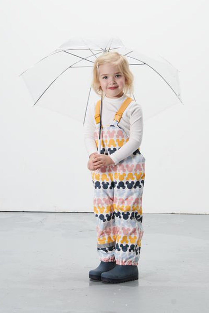 Tchibo Kids Girl Sleeveless Allover Print Rain Pants, White Combo - Image 1