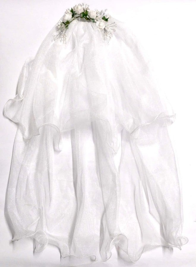 Devino Ora Veil attractive foam Flower Headband Hair Wreath Floral Crown Veil First Holy Communion Headpiece Veil confirmation Veil For Girls for Christian rituals (Medium) - Image 2