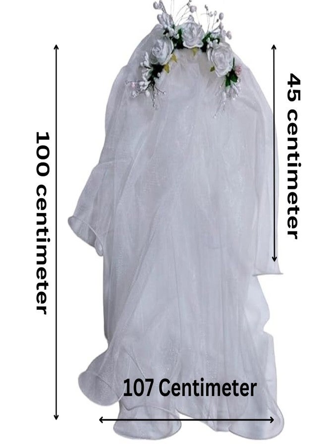 Devino Ora Veil attractive foam Flower Headband Hair Wreath Floral Crown Veil First Holy Communion Headpiece Veil confirmation Veil For Girls for Christian rituals (Medium) - Image 3