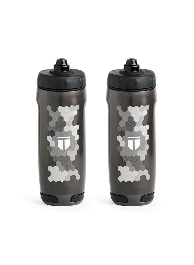 TEGO تيغو - راش - زجاجة مياه بلاستيكية من قصب السكر (عبوة 2 باللون الرمادي) للدراجات، التمارين، الصالة الرياضية، محمولة، لياقة بدنية، زجاجة شرب للرجال، النساء والأطفال - Image 1