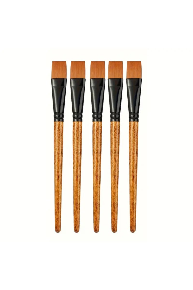 erorex 5pcs 5/10pcs Premium Flat Paint Brush Set - Versatile Synthetic Nylon Brushes for Watercolor, Acryli