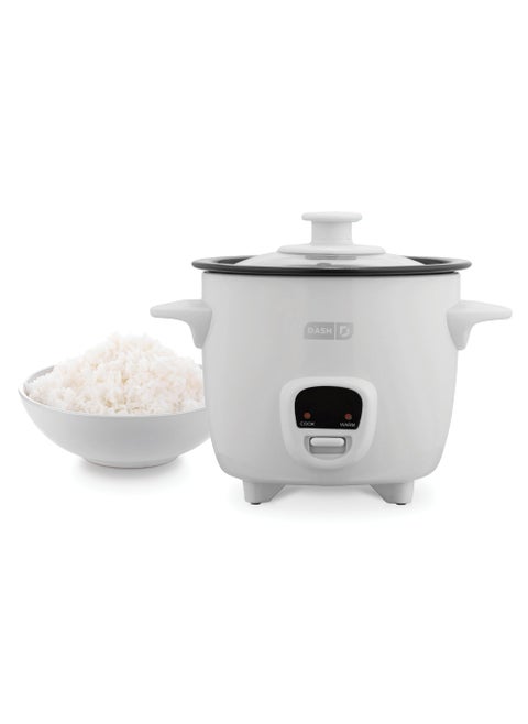 Dash Mini Rice Cooker Steamer with Removable Nonstick Pot Keep Warm Function  Recipe Guide 2 cups for Soups Stews Grains  Oatmeal  White