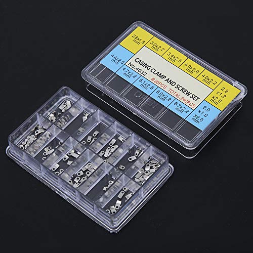Akozon Watch Crown Replacement, Watch Movement Screws, 240 Pcs Watch Casing Clamp Adapter Casing Movement Securing Screw Washer for 2824 2836 2846 - Image 1
