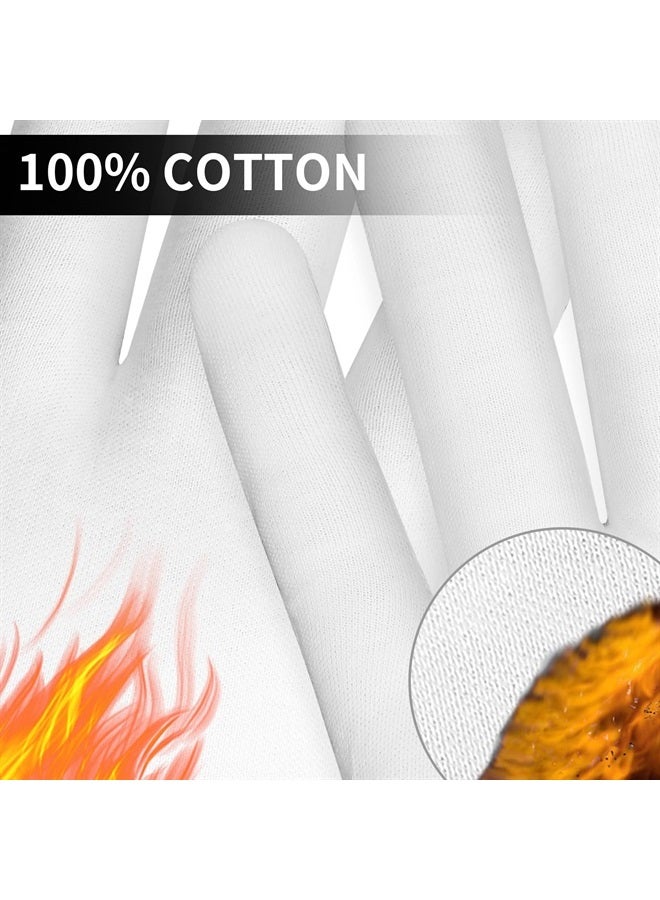 Sibba 4 أزواج من قفازات الترطيب اللمسية القطنية البيضاء قفازات الترطيب الليلية لعلاج الإكزيما قفازات علاج سبا اليدين لإصلاح اليدين الجافة المتشققة - Image 4