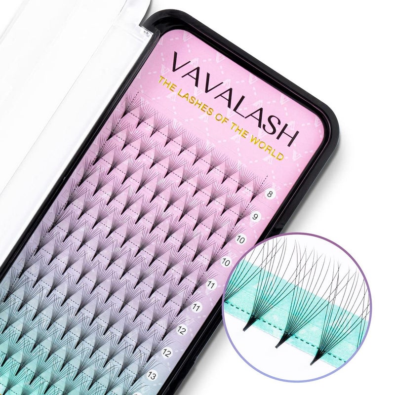 VAVALASH Eyelash Extensions 3D 4D 5D 6D 8D 9D 10D Thickness 0.07/0.1 C/D Curl Eyelashes Middle Stem Premade Fans Russian Volume Lash Extensions Supplies (Middle Stem 10D-0.07-D-8-15mm) - Image 2