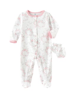 Tiny Hug Girls Sleep Suit with Mittens, Soft and Comfortable Sleepwear for Girls  - Image 1