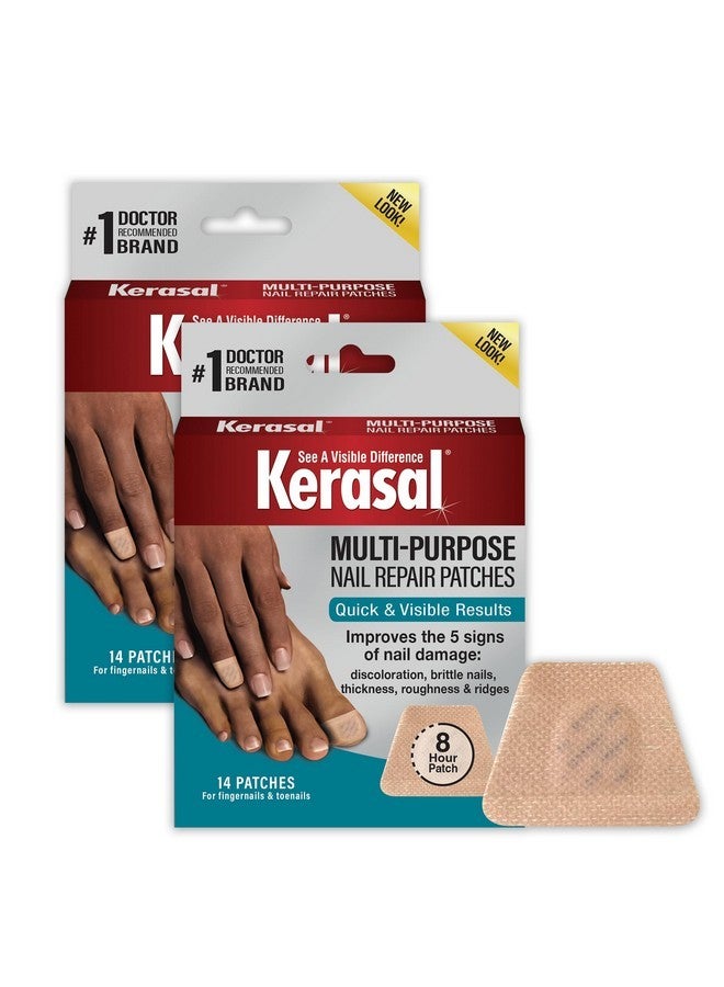 كيراسال لاصقات إصلاح الأظافر متعددة الأغراض - عبوة مزدوجة من 14 لاصقة - إصلاح الأظافر التالفة، علاج الأظافر لمدة 8 ساعات يعيد لها مظهرها الصحي - Image 1
