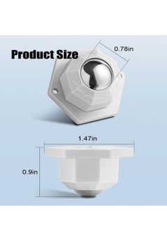 Y&D Mini Caster Wheels for Small Appliances, 360° Rotation Self Adhesive Stainless Steel Rollers, Universal Trash Can, Storage Bins, Bottom Roller Stand, Furniture ,16 PCS, White  - Image 3