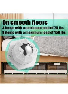 Y&D Mini Caster Wheels for Small Appliances, 360° Rotation Self Adhesive Stainless Steel Rollers, Universal Trash Can, Storage Bins, Bottom Roller Stand, Furniture ,16 PCS, White  - Image 2