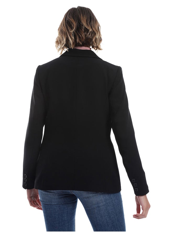 Esla Simple Buttoned Solid Basic Blazer  - Image 3