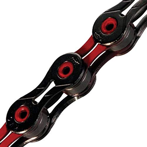 KMC 10-Speed DLC10 Series High-Performance Chain | for Road/Mountain/Gravel | Shimano, SRAM, and Campagnolo Compatible | 116 Links, Missing Link Included | Red - Image 1