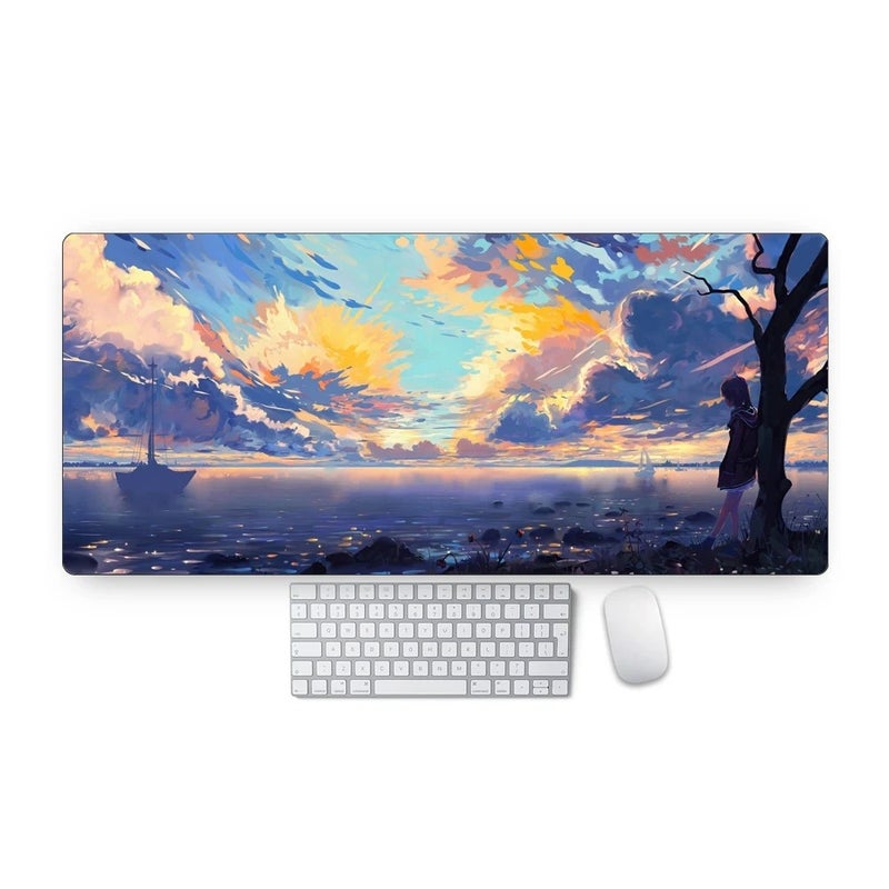 Y&D Durable PU Leather Keyboard Desk Mat - Waterproof Large Office Computer Gaming Mouse Pad with Logo Design - Image 4