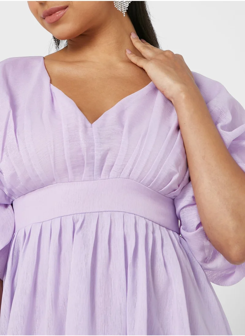 Khizana Plunge Flared Dress