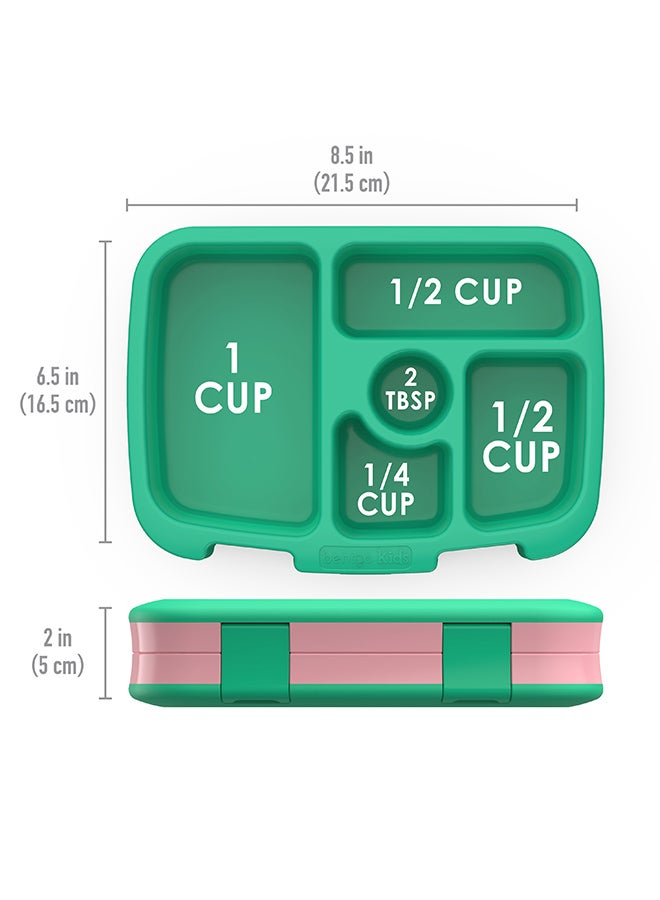 بنتجو صندوق غداء للأطفال بنمط استوائي، 5 أقسام، مانع للتسرب، آمن غذائيًا، خالي من BPA، آمن في غسالة الأطباق - Image 5