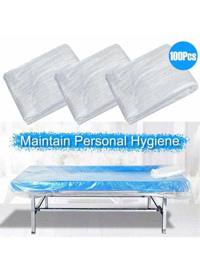 EARTH THERAPY - 100 Pcs Disposable Massage Bed Cover, 35.4 * 70.9" Transparent Bedspread Cover, SPA Massage Treatment Table Sheets - Image 1