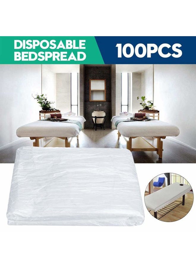 EARTH THERAPY - 100 Pcs Disposable Massage Bed Cover, 35.4 * 70.9" Transparent Bedspread Cover, SPA Massage Treatment Table Sheets - Image 1