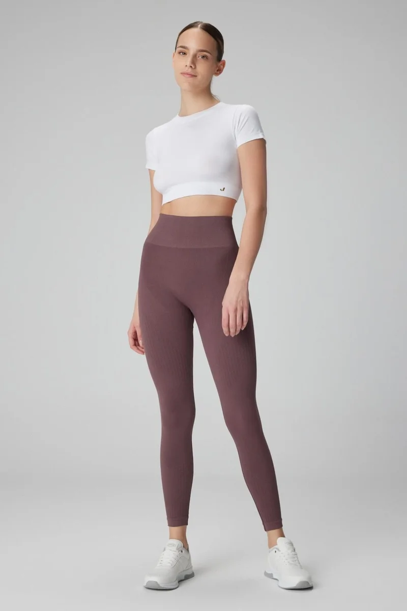 جيرف Lily Pattern Detailed Sculpting Tights Natural Brown