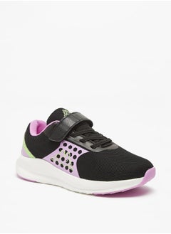 Kappa Girls' Colourblock Sports Shoes with Hook and Loop Closure  - Image 1