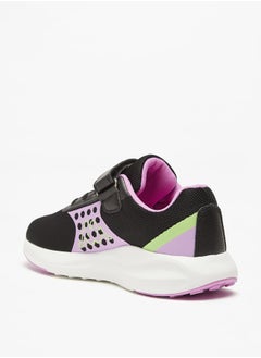 Kappa Girls' Colourblock Sports Shoes with Hook and Loop Closure  - Image 2