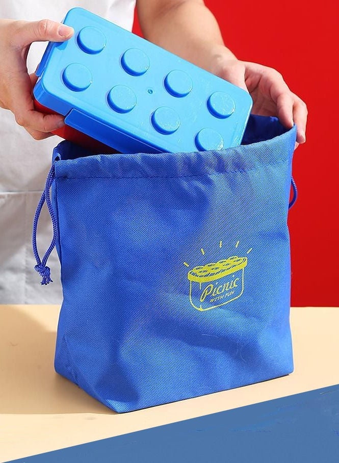 XiuWoo Buildable Building Block Lunch Box Picnic Bento Box With Blue Insulated Bag  - Image 2
