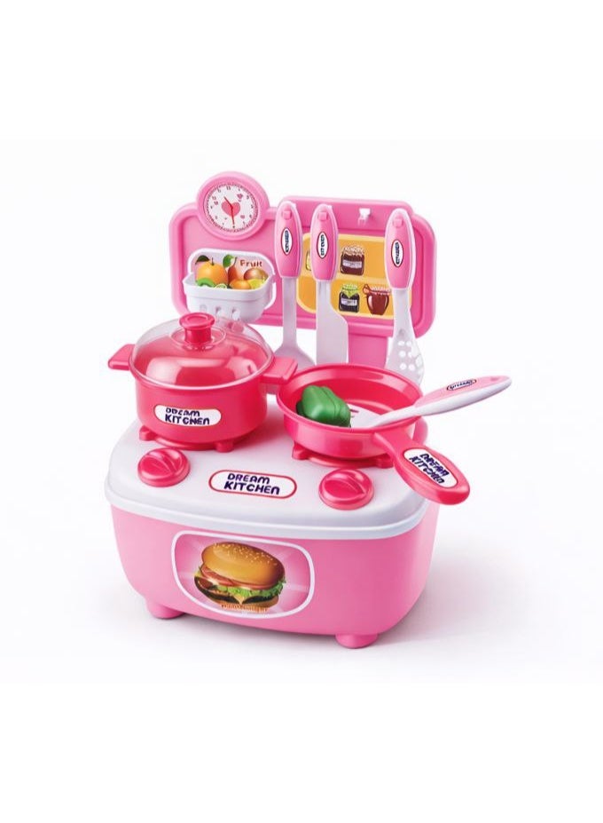 لعبه مطبخ أطفال طقم مطبخ صغير للبنات والأولاد، بوتجاز/موقد لعبه مع حله وطاسه ومعلقه ومغرفه واكسسوارات طبخ، لعبه شيف وتمثيل أدوار طبخ وأكل، طقم مطبخ للعاب بيتى للتسليه والهدايا - Image 3