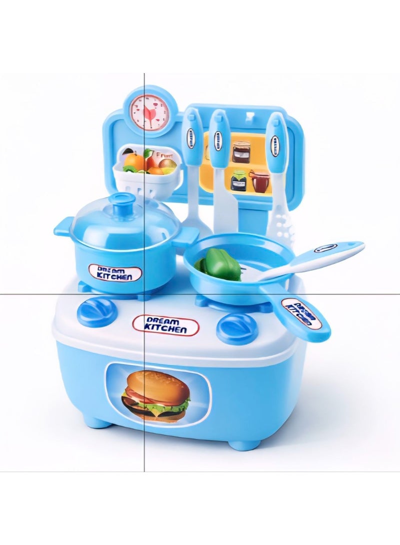 لعبه مطبخ أطفال طقم مطبخ صغير للبنات والأولاد، بوتجاز/موقد لعبه مع حله وطاسه ومعلقه ومغرفه واكسسوارات طبخ، لعبه شيف وتمثيل أدوار طبخ وأكل، طقم مطبخ للعاب بيتى للتسليه والهدايا - Image 4