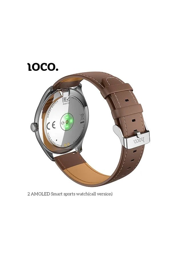 Smart Watch Hoco Y22 AMOLED supports Bluetooth calls, IP67 water and dust resistance, with two straps, gift inside the box(black)