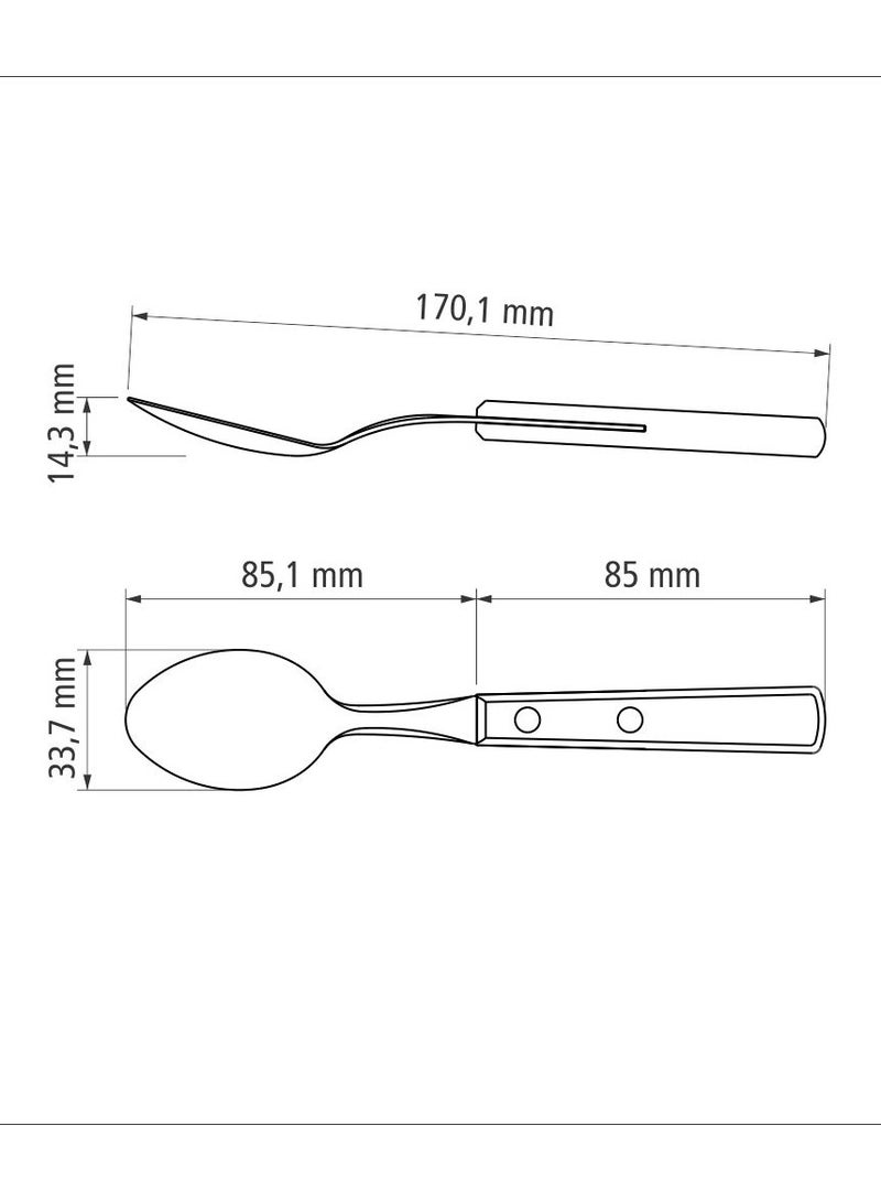 TRAMONTINA Since 1911,Made in Brazil- Stainless Steel Dessert Spoon with Treated Brown Polywood Handle - Image 2