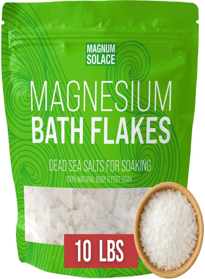 Magnum Solace Magnesium Flakes for Bath - Magnesium Chloride Flakes - Dead Sea Salts for Soaking, 10 LBS - Image 1