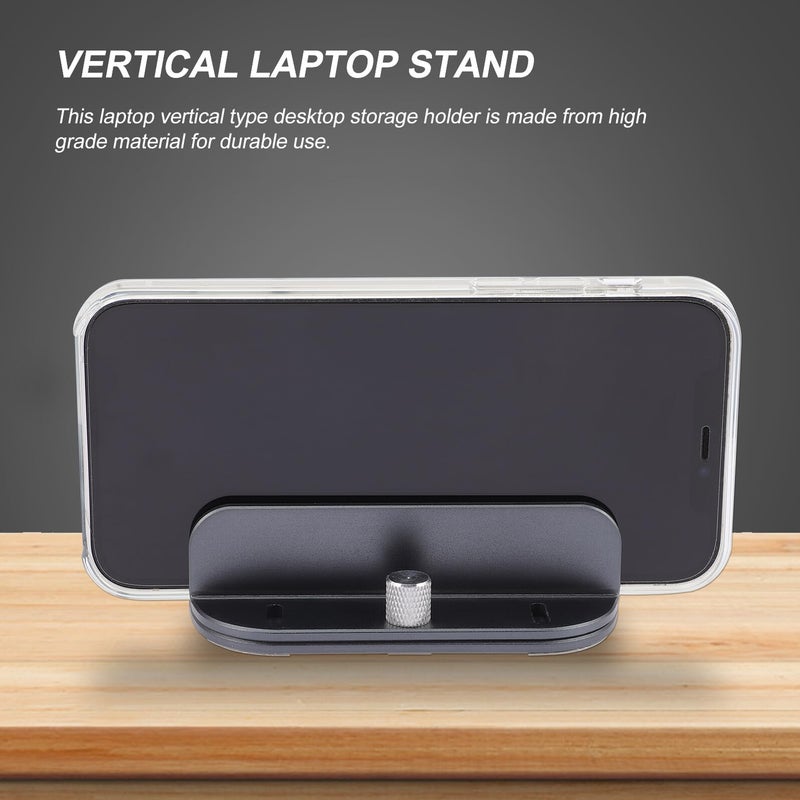 Adjustable Vertical Laptop Stand Desktop Holder Gray Black Small Size for Laptop Tablet Phone - Image 5