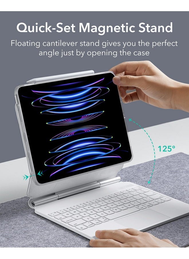 ESR ESR iPad Air 11 Inch Case with Keyboard (M3,2025/M2,2024) & iPad Pro 11/Air 5/4 Gen Keyboard, Easy-Set Magnetic Stand, Portrait/Raised Modes, with Removable Protective Case, White【NOT for Pro 11 M4】  - Image 4