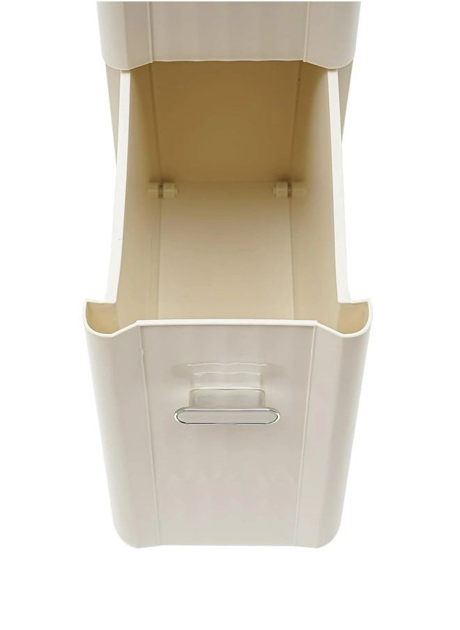 keke 3 Tier Bathroom Storage Cabinet and Drawer with Toilet Paper Holder  - Image 3