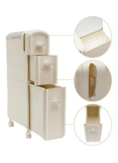 keke 3 Tier Bathroom Storage Cabinet and Drawer with Toilet Paper Holder  - Image 4
