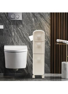 keke 3 Tier Bathroom Storage Cabinet and Drawer with Toilet Paper Holder  - Image 5