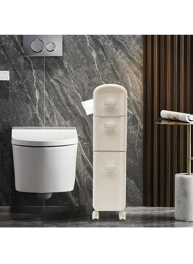 keke 3 Tier Bathroom Storage Cabinet and Drawer with Toilet Paper Holder  - Image 5