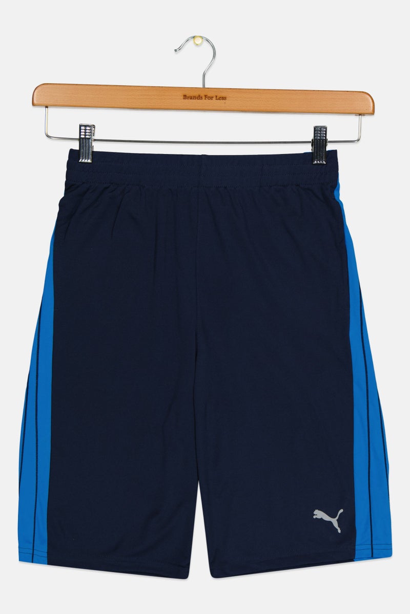 PUMA Kids Boy Brand Logo Training Shorts, Navy - Image 1
