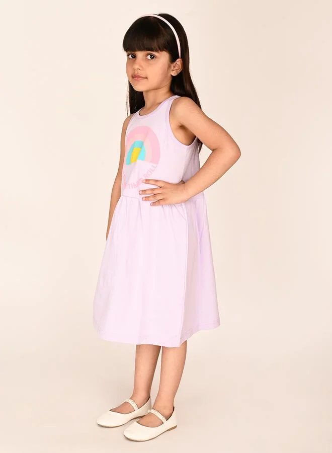LILPICKS Lilac Graphic Dress