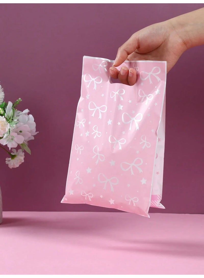 Set of 20 Gift Bags with White and Pink Bow Design – Perfect for Birthdays, Baby Showers, and All Special Occasions - Image 5