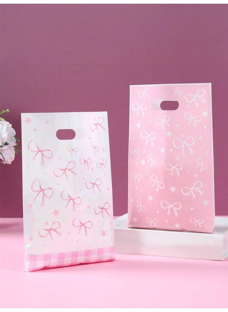 Set of 20 Gift Bags with White and Pink Bow Design – Perfect for Birthdays, Baby Showers, and All Special Occasions - Image 4